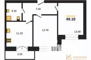 2-к квартира, вторичка, 49м2, 10/15 этаж