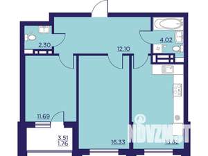 2-к квартира, вторичка, 64м2, 17/18 этаж