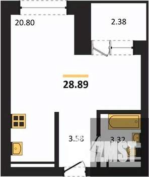 Студия квартира, вторичка, 29м2, 20/28 этаж