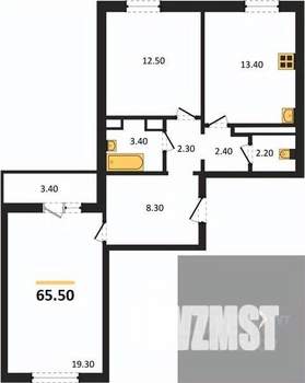 2-к квартира, вторичка, 66м2, 2/17 этаж