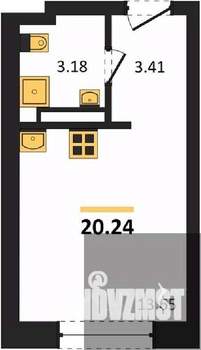 Студия квартира, вторичка, 20м2, 6/28 этаж