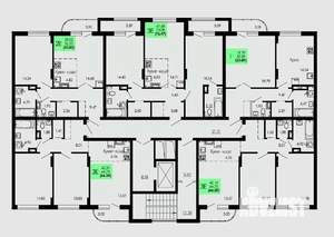 3-к квартира, строящийся дом, 66м2, 6/9 этаж