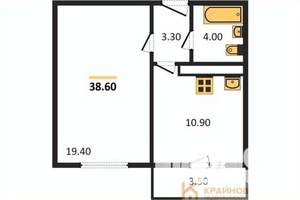 1-к квартира, сданный дом, 39м2, 15/17 этаж