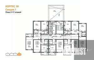 1-к квартира, вторичка, 38м2, 14/17 этаж