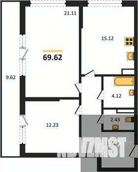 2-к квартира, вторичка, 70м2, 3/23 этаж