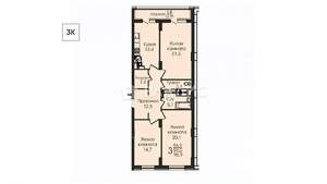 3-к квартира, вторичка, 97м2, 11/25 этаж