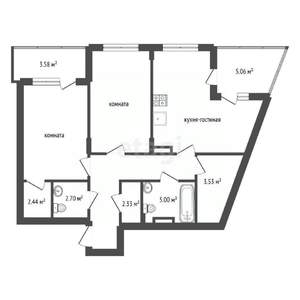 3-к квартира, вторичка, 87м2, 9/22 этаж