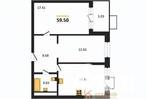2-к квартира, вторичка, 60м2, 3/21 этаж