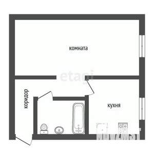 1-к квартира, вторичка, 30м2, 1/3 этаж