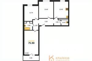 3-к квартира, вторичка, 76м2, 11/17 этаж