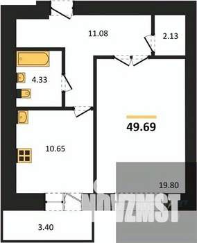 1-к квартира, вторичка, 50м2, 3/14 этаж