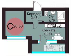 Студия квартира, вторичка, 20м2, 3/25 этаж
