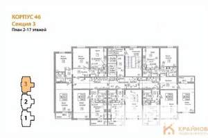 2-к квартира, сданный дом, 65м2, 17/17 этаж