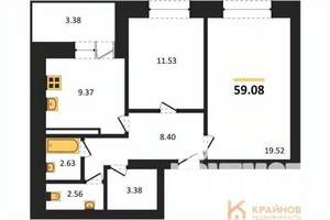 2-к квартира, вторичка, 58м2, 7/10 этаж