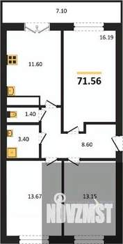 3-к квартира, вторичка, 72м2, 5/15 этаж