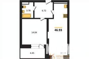 1-к квартира, вторичка, 47м2, 3/28 этаж