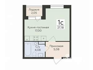 Студия квартира, вторичка, 27м2, 8/16 этаж