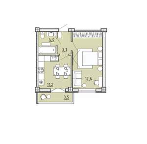 1-к квартира, вторичка, 37м2, 11/15 этаж