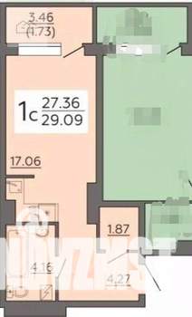 Студия квартира, вторичка, 28м2, 6/21 этаж