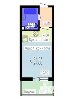 Студия квартира, строящийся дом, 28м2, 2/16 этаж