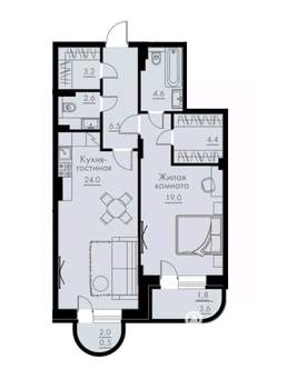 2-к квартира, вторичка, 67м2, 4/5 этаж