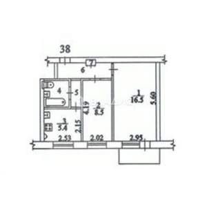 2-к квартира, вторичка, 41м2, 5/5 этаж
