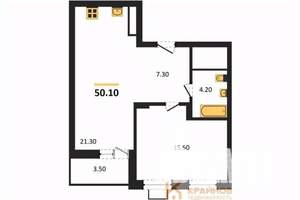 1-к квартира, сданный дом, 50м2, 10/15 этаж