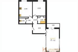 2-к квартира, вторичка, 65м2, 1/17 этаж