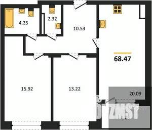 2-к квартира, вторичка, 68м2, 7/18 этаж