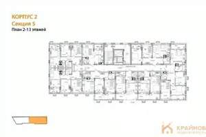 2-к квартира, строящийся дом, 57м2, 2/14 этаж