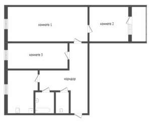 3-к квартира, вторичка, 58м2, 2/9 этаж