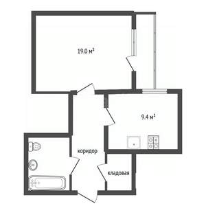 1-к квартира, вторичка, 43м2, 8/10 этаж
