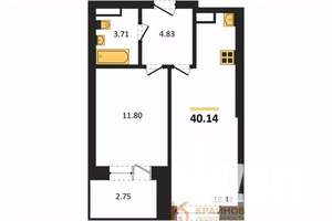 1-к квартира, вторичка, 40м2, 5/28 этаж