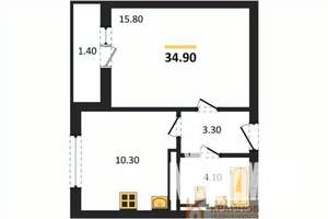 1-к квартира, вторичка, 35м2, 17/17 этаж