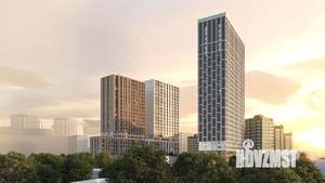 1-к квартира, строящийся дом, 44м2, 2/25 этаж