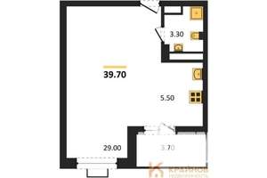 Студия квартира, строящийся дом, 40м2, 5/15 этаж