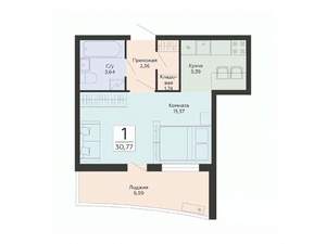 Студия квартира, строящийся дом, 31м2, 8/13 этаж