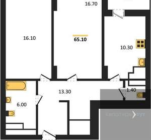 2-к квартира, вторичка, 65м2, 24/25 этаж