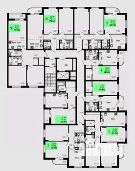 3-к квартира, вторичка, 77м2, 9/9 этаж