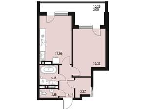 Студия квартира, вторичка, 51м2, 17/25 этаж