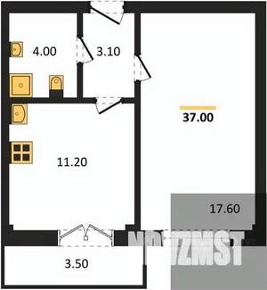 1-к квартира, вторичка, 37м2, 5/15 этаж