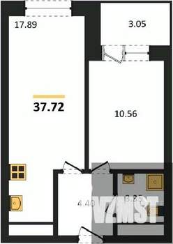 1-к квартира, вторичка, 38м2, 9/28 этаж