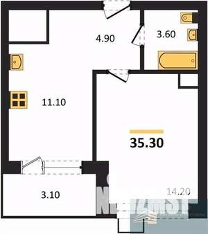 1-к квартира, вторичка, 35м2, 10/11 этаж