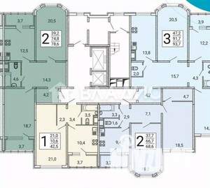 2-к квартира, сданный дом, 69м2, 5/20 этаж