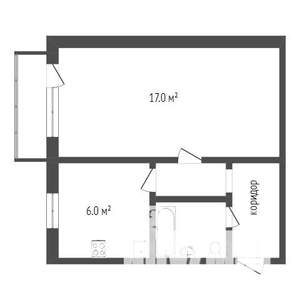 1-к квартира, вторичка, 30м2, 4/6 этаж