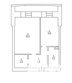 1-к квартира, вторичка, 58м2, 6/14 этаж