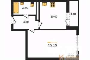 1-к квартира, вторичка, 40м2, 8/25 этаж
