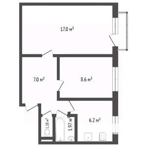 2-к квартира, вторичка, 44м2, 5/5 этаж