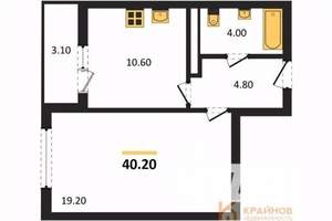 1-к квартира, вторичка, 40м2, 12/25 этаж