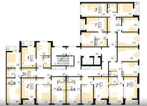 3-к квартира, строящийся дом, 80м2, 14/20 этаж